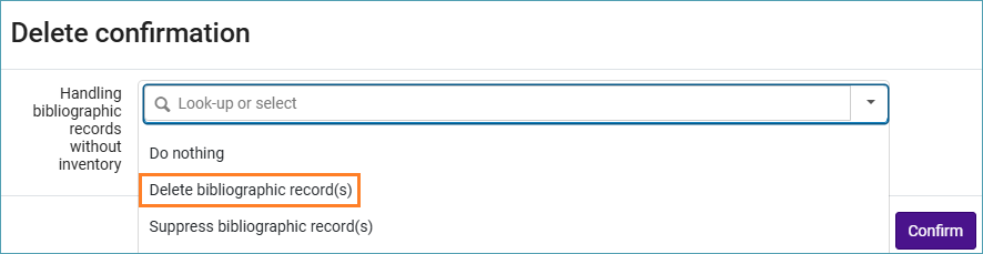Screenshot Delete confirmation options