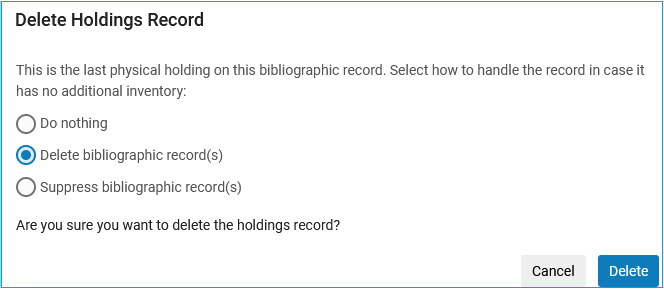 Screenshot Confirm deletion