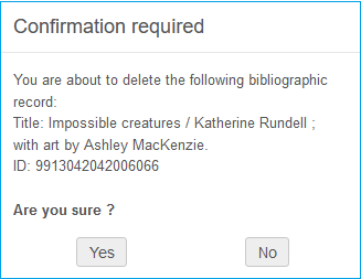 Screenshot confirm deletion