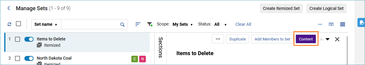 Screenshot Content button