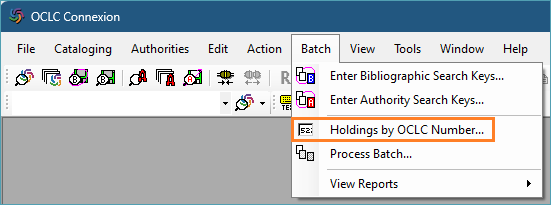 Screenshot of batch menu