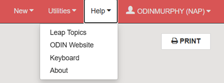 Help menu