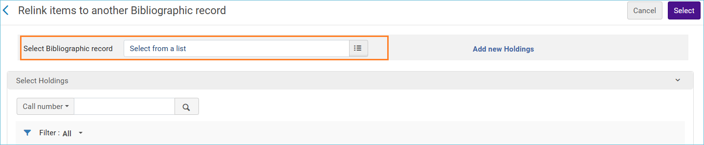 Image of select bibliographic record box