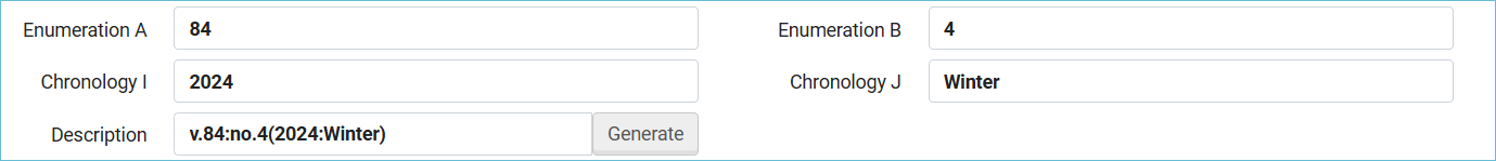 Image of updated information in the new item record