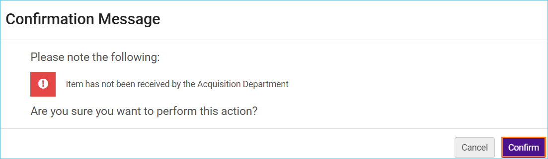 Image of the confirmation message