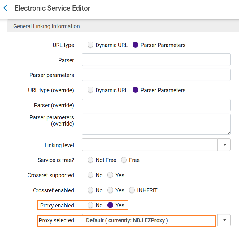 Image of proxy setup in electronic collection