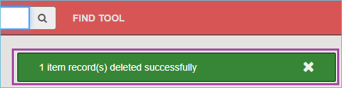 Image of the green confirmation message