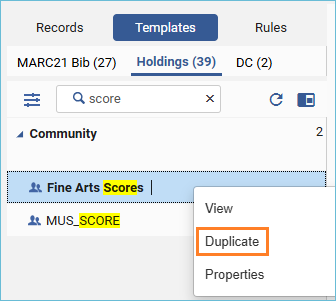 Image of the right-click option to duplicate.