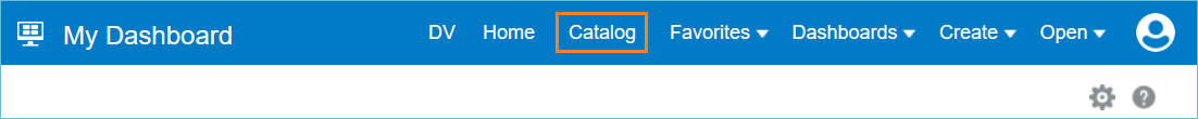 Image of the top of the analytics page with catalog highlighted