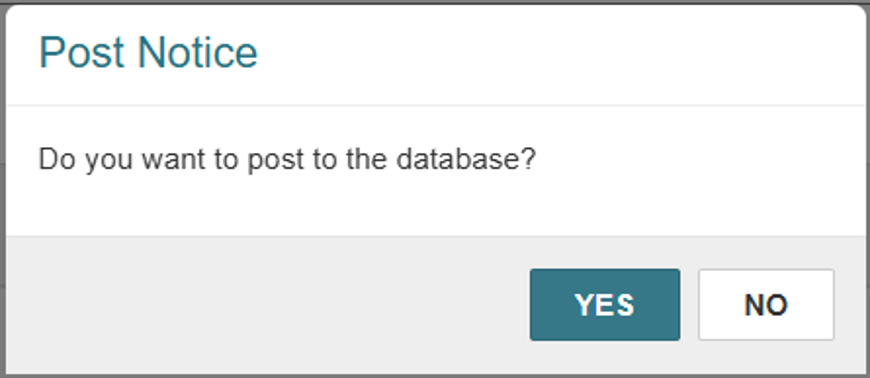 Post to the database message
