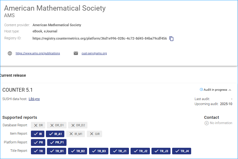 A screenshot of a vendor record show the available reports.