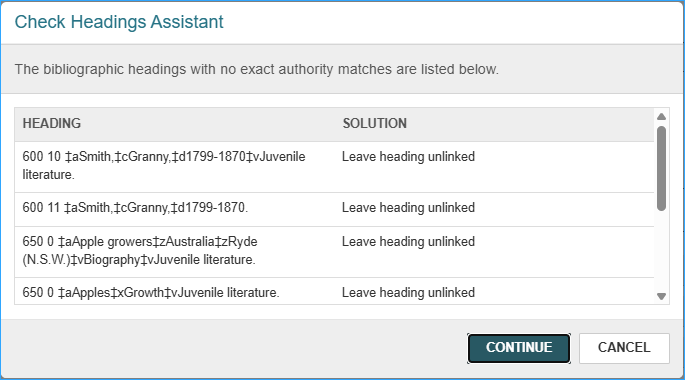A screenshot of the Leap check headings assistant